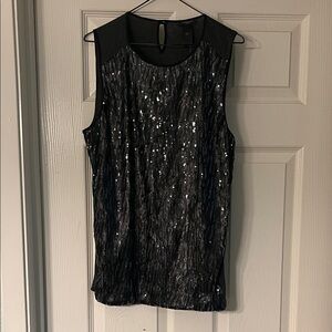 Ann Taylor Black Sequin Blouse